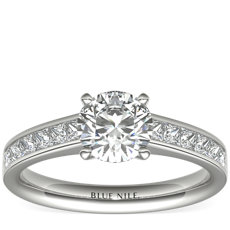 Princess Cut Channel Set Diamond Engagement Ring in Platinum (1/2 ct. tw.)